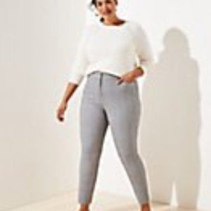 Loft Plaid High Waist Skinny Ankle Pants 16 Plus